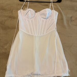 White Fox white corset lace mini dress size small WORN ONCE